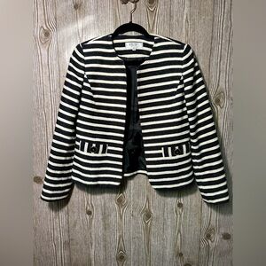 Kasper Navy Blue & White Striped Blazer Sz 4P